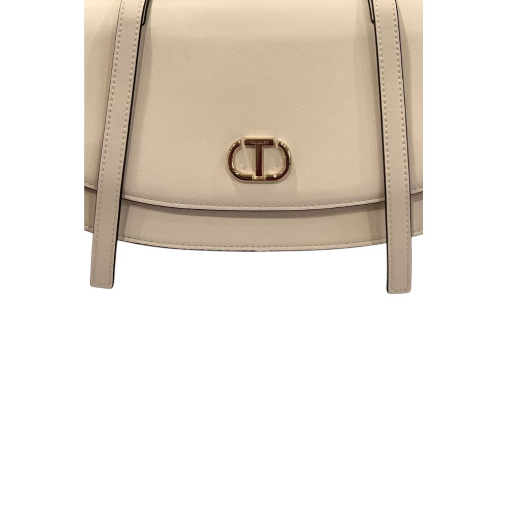 Twinset White PU Women Shoulder Women's Bag