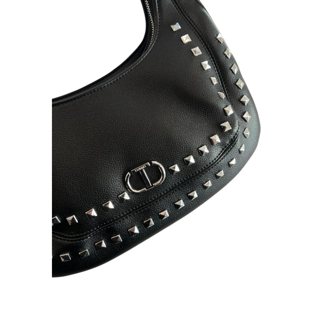 Twinset Black PU Women Shoulder Women's Bag