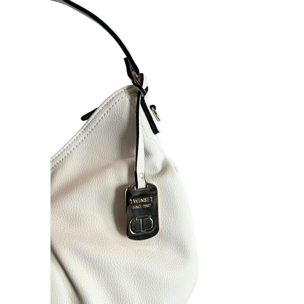 Twinset White PU Women Shoulder Women's Bag