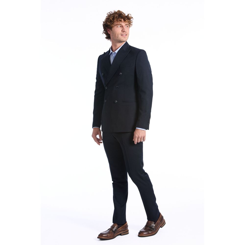 Baldinini Trend Blue Wool Two-Piece Men's Suit