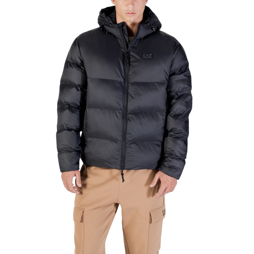 EA7 Emporio Armani Black Polyamide Men's Bomber