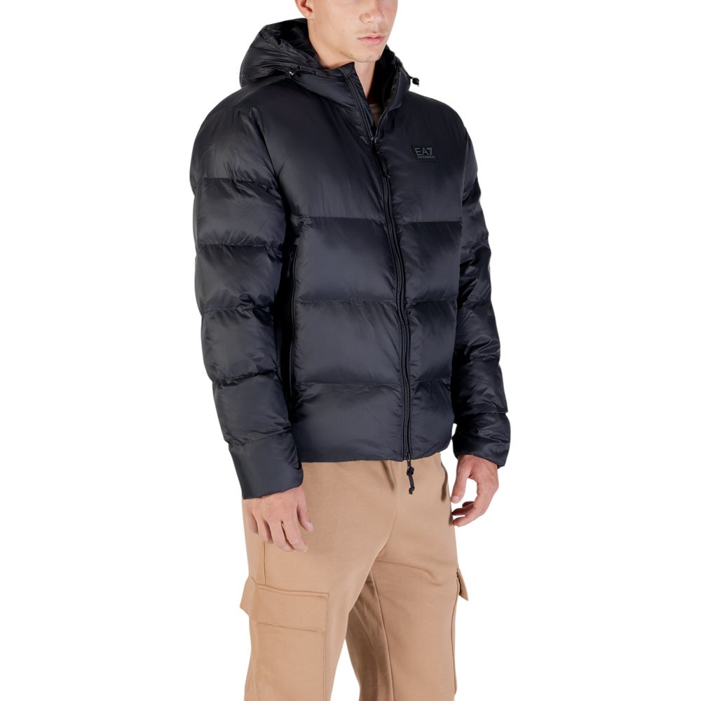 EA7 Emporio Armani Black Polyamide Men's Bomber