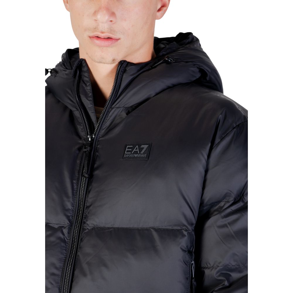 EA7 Emporio Armani Black Polyamide Men's Bomber