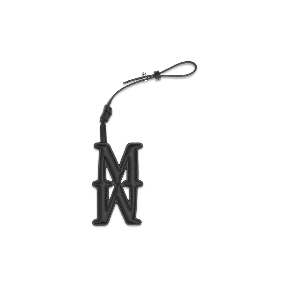 Max Mara Black Calf Leather Bos Taurus Women's Keychain