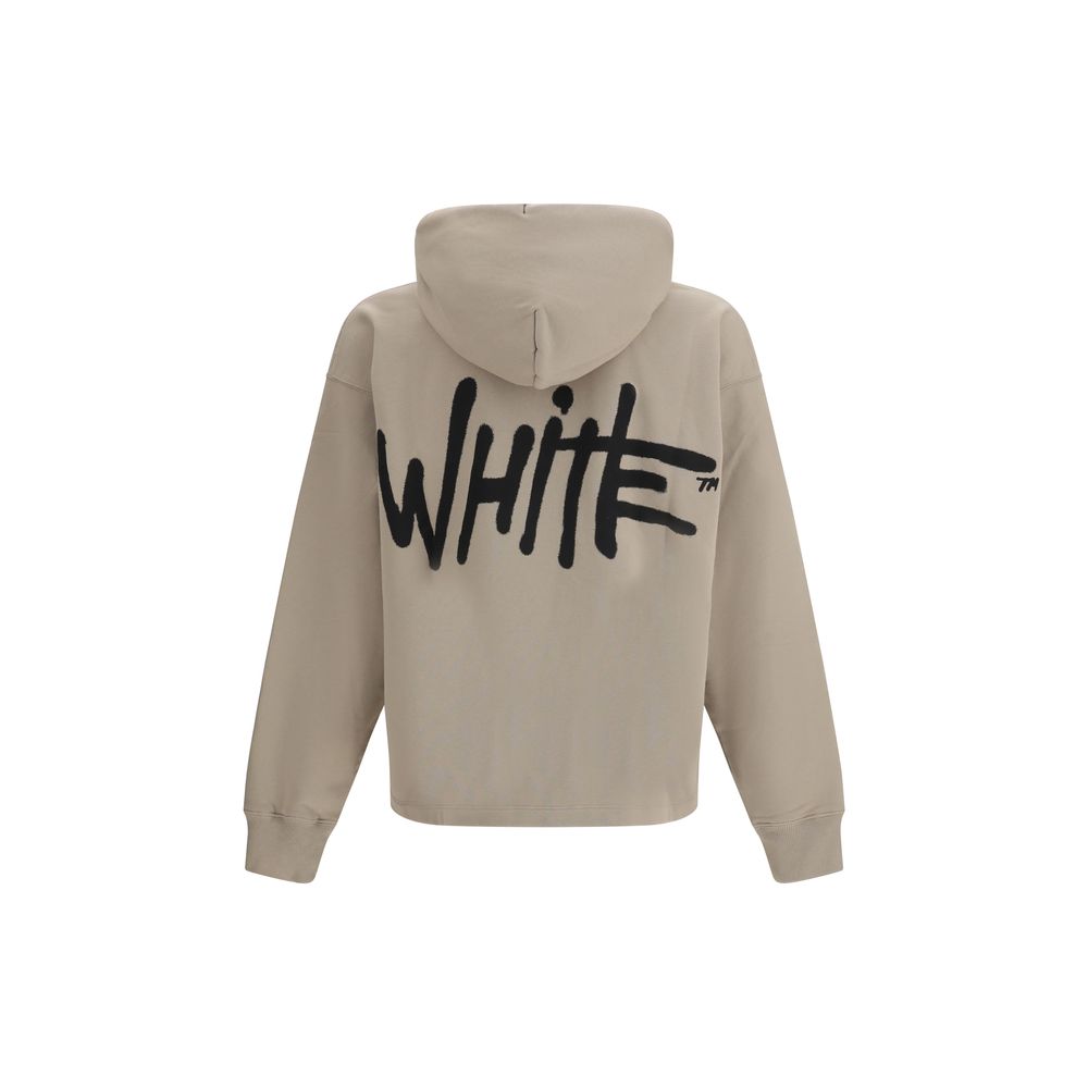 Off-White Beige Cotton Men's Sweatshirt