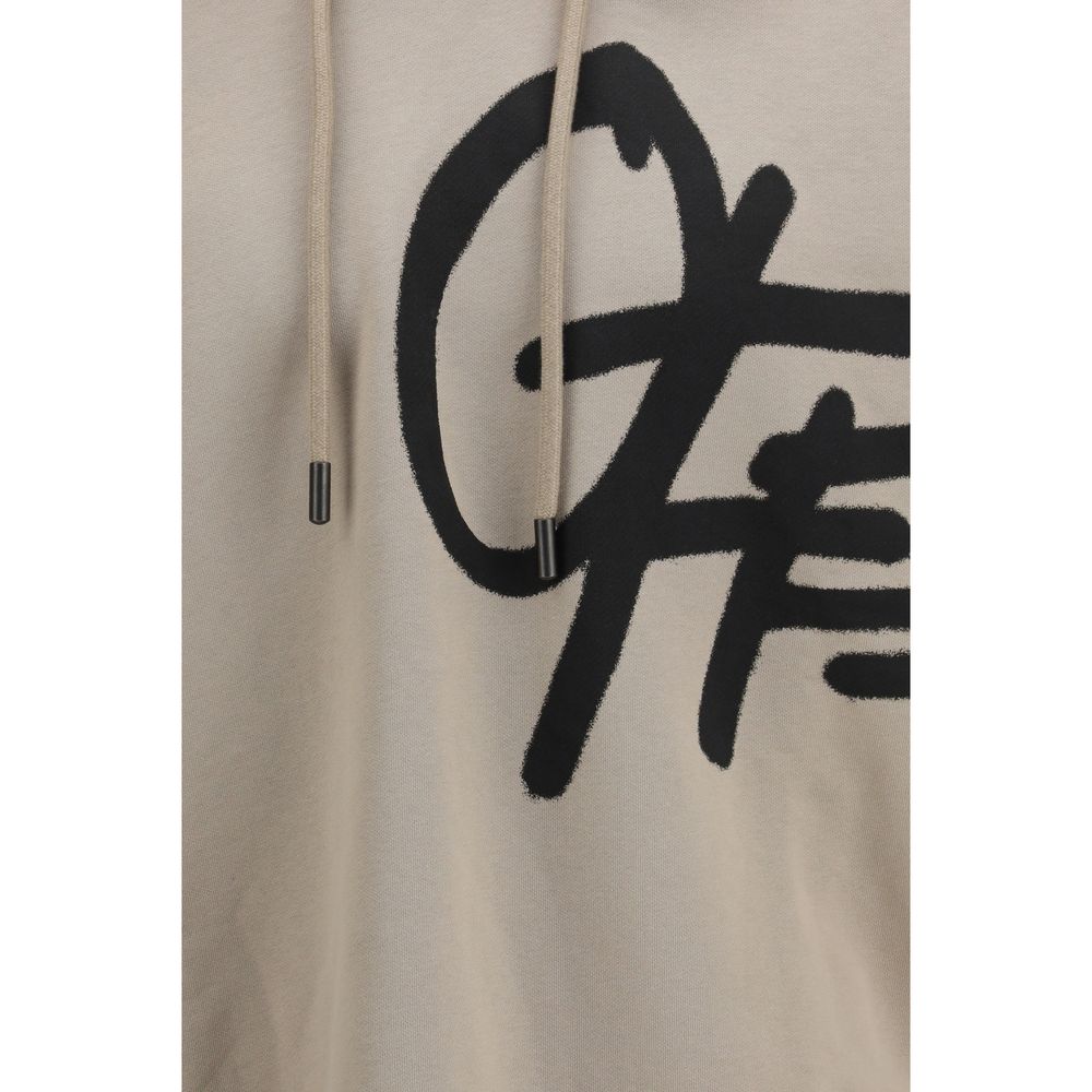 Off-White Beige Cotton Men's Sweatshirt
