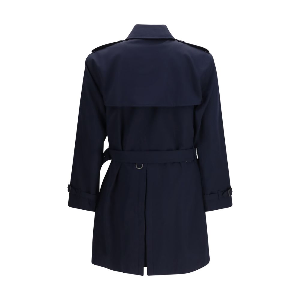 Burberry Blue Cotton Trench Men's Coat