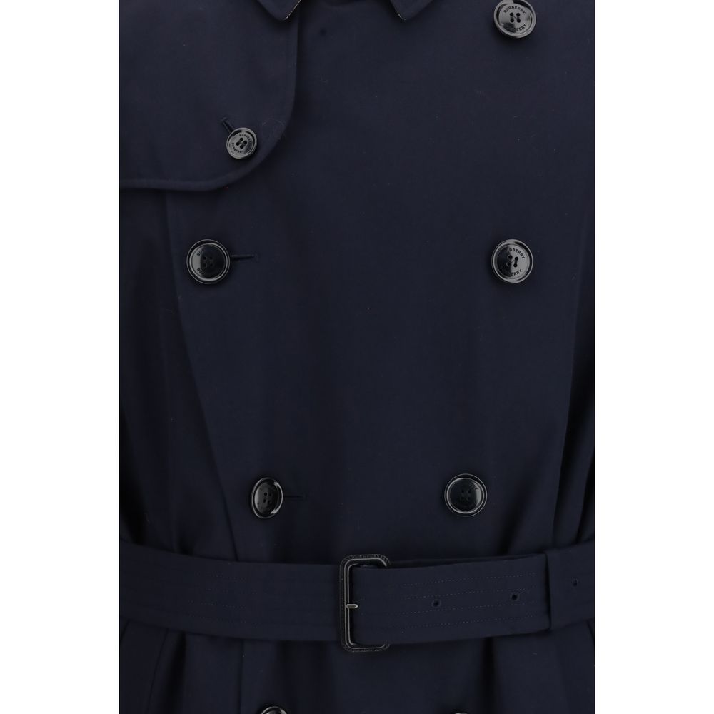 Burberry Blue Cotton Trench Men's Coat