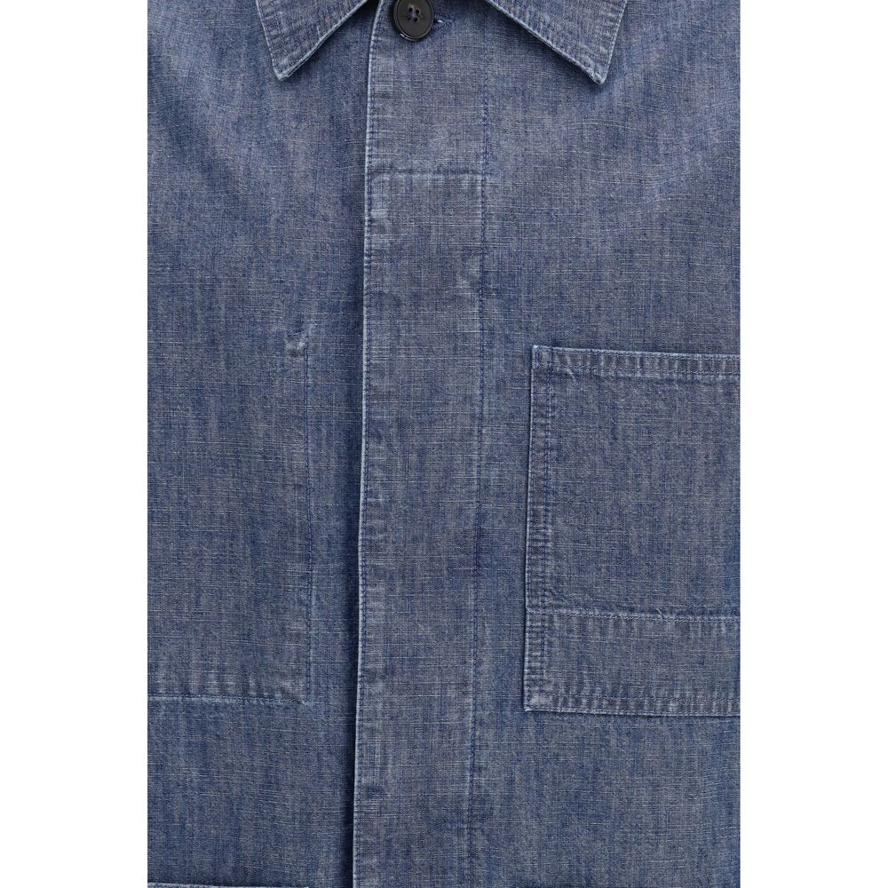 Jil Sander Blue Cotton Denim Men's Jacket