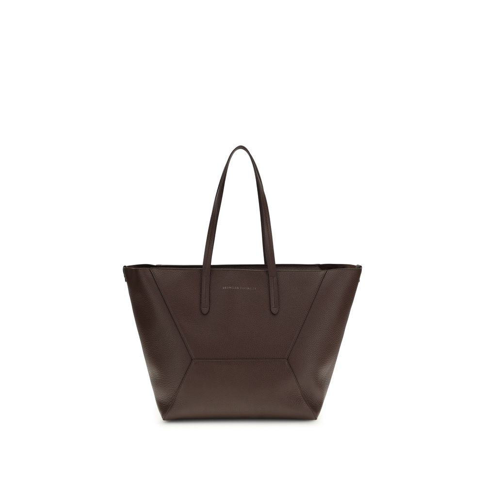Brunello Cucinelli Brown Calf Leather Bos Taurus Shoulder Women's Bag