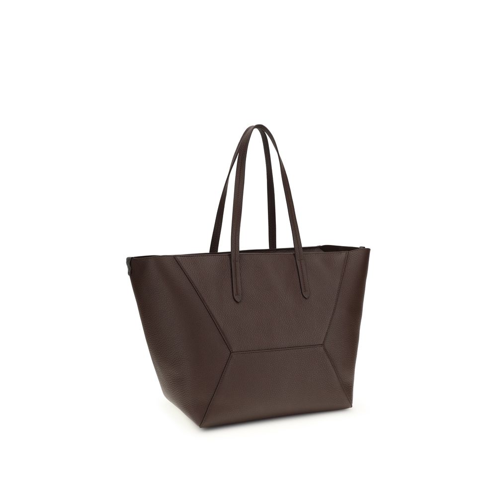 Brunello Cucinelli Brown Calf Leather Bos Taurus Shoulder Women's Bag