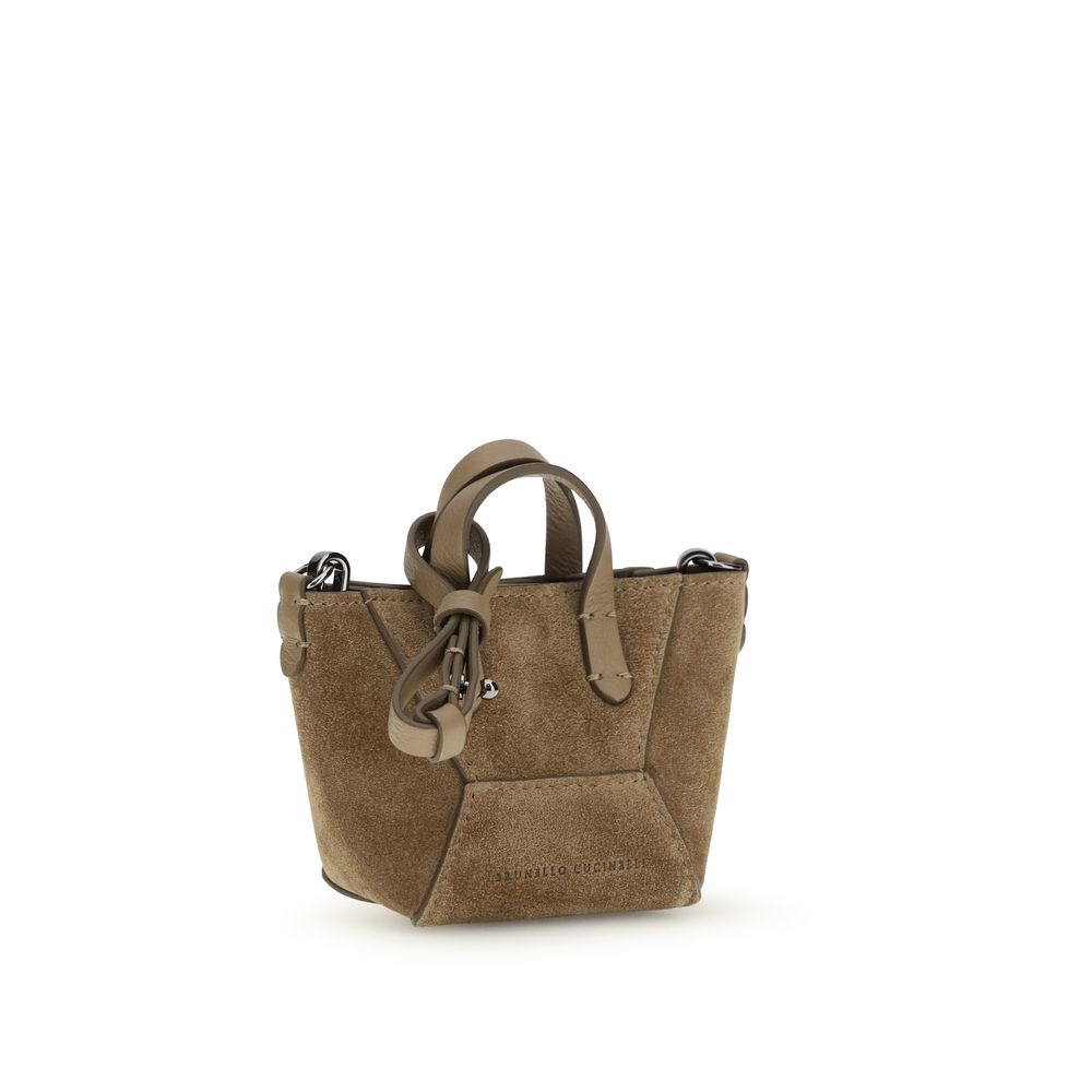 Brunello Cucinelli Brown Calf Leather Bos Taurus Shoulder Women's Bag