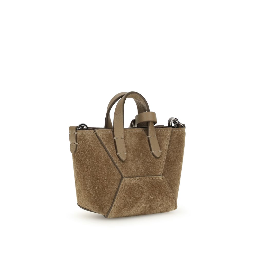 Brunello Cucinelli Brown Calf Leather Bos Taurus Shoulder Women's Bag
