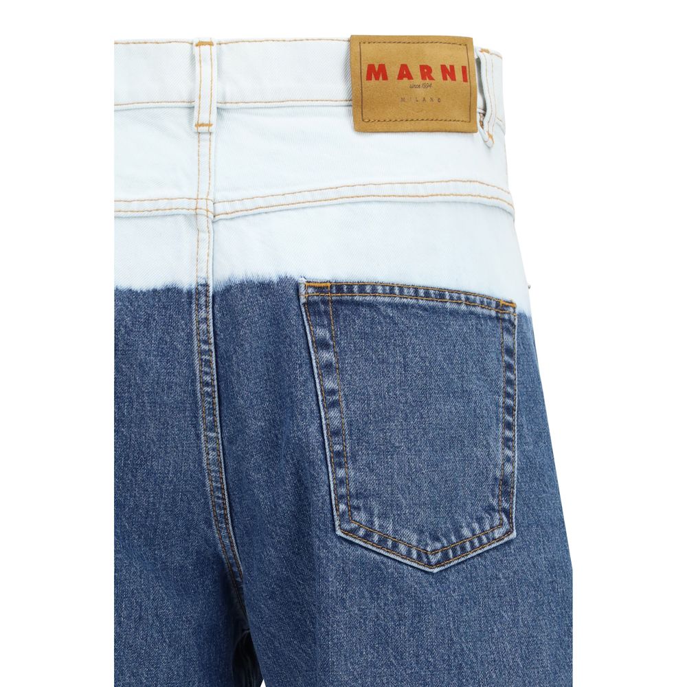 Marni Blue Cotton Straight-Leg Men's Jeans