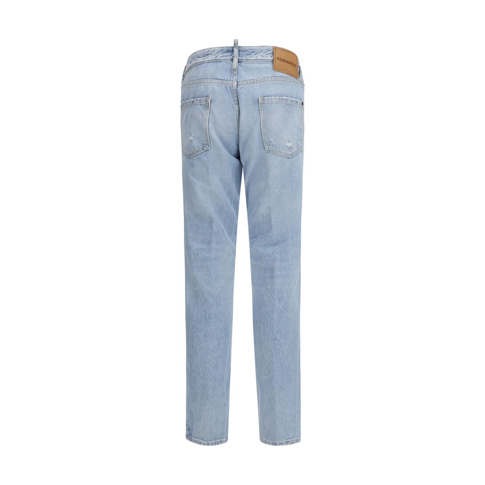 Dsquared² Blue Cotton Straight-Leg Men's Jeans