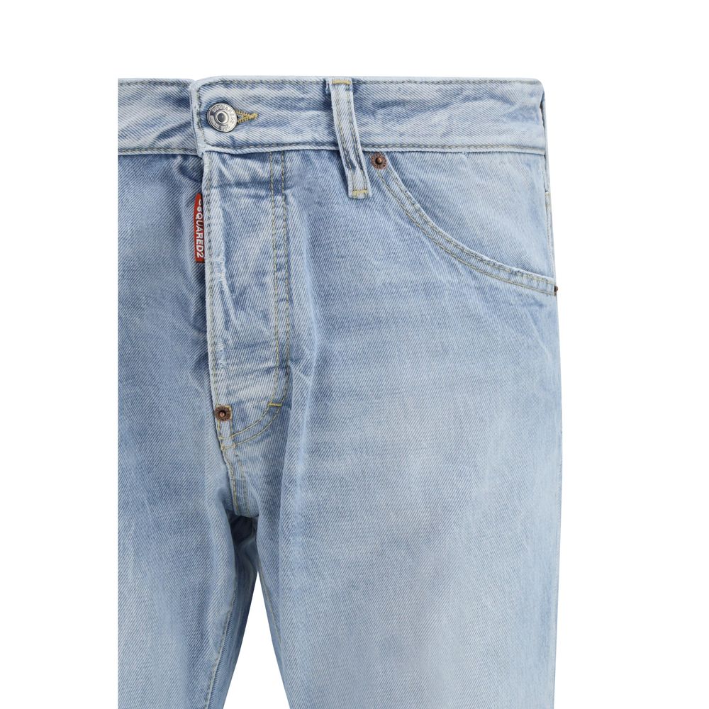 Dsquared² Blue Cotton Straight-Leg Men's Jeans
