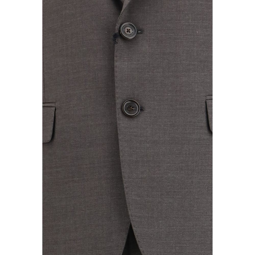 Dsquared² Gray Fleece Wool Two-Piece Men's Suit