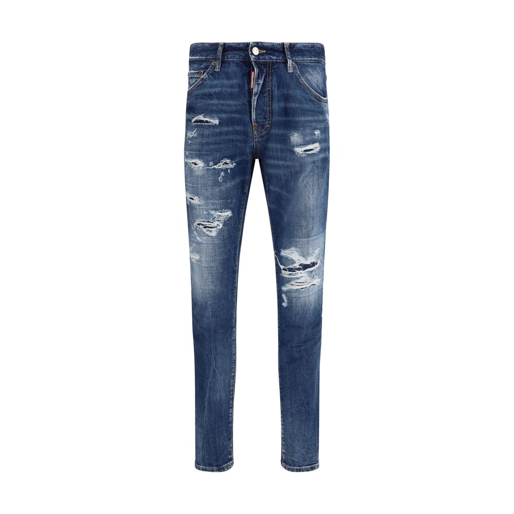 Dsquared² Blue Cotton Slim Fit Men's Jeans