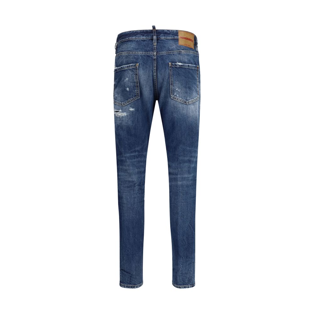 Dsquared² Blue Cotton Slim Fit Men's Jeans