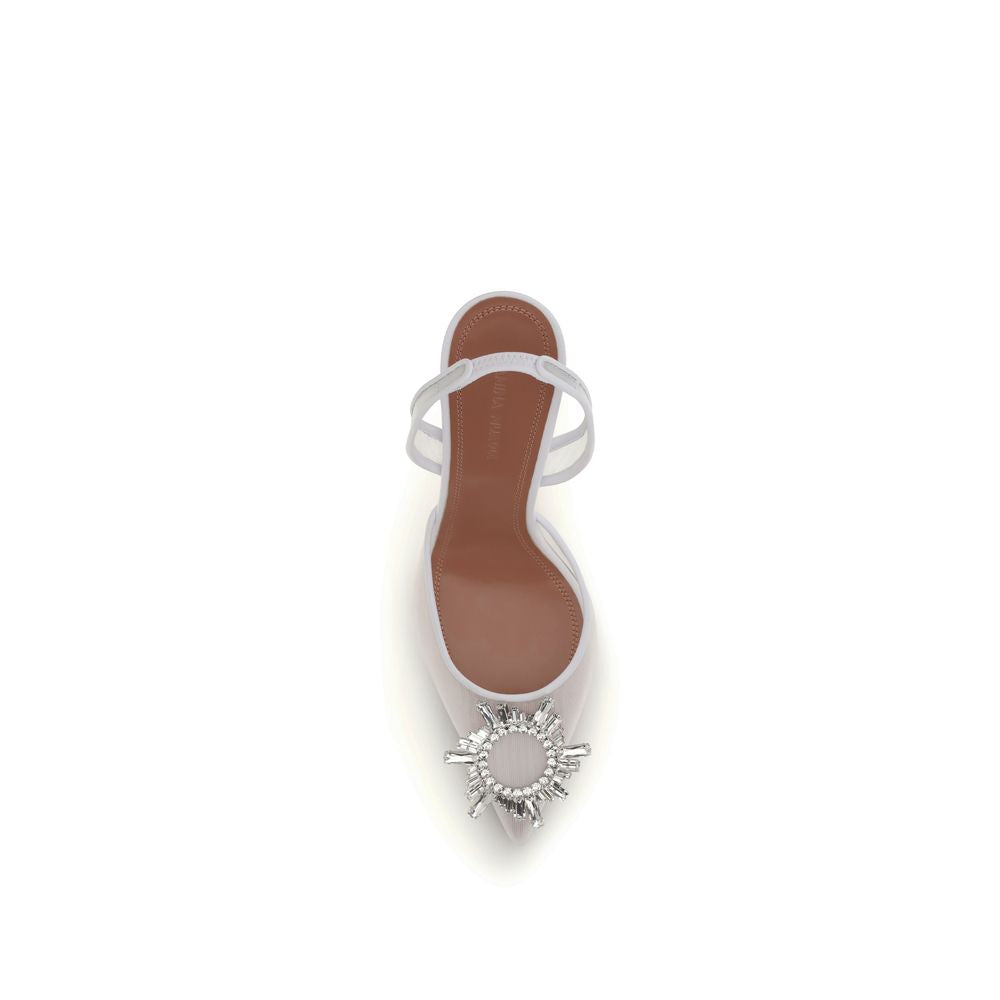 Amina Muaddi White Polyester High Heel Women's Pumps