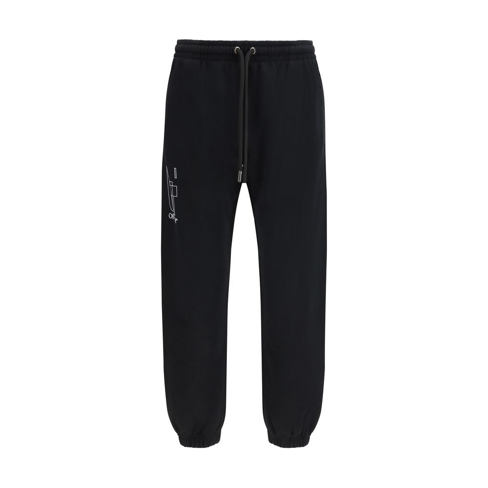 Off-White Black Cotton Joggers (Workout Men's Pants)