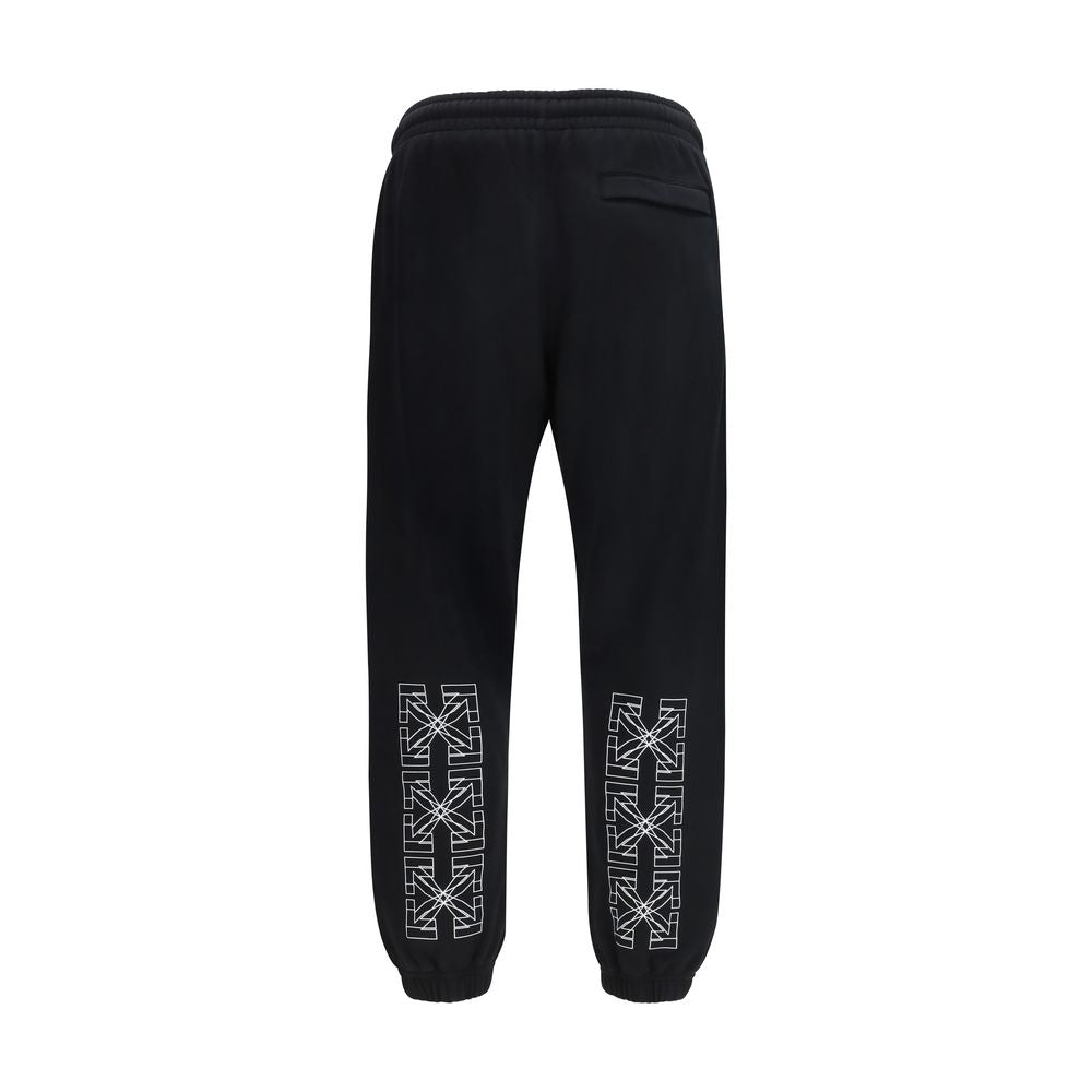 Off-White Black Cotton Joggers (Workout Men's Pants)