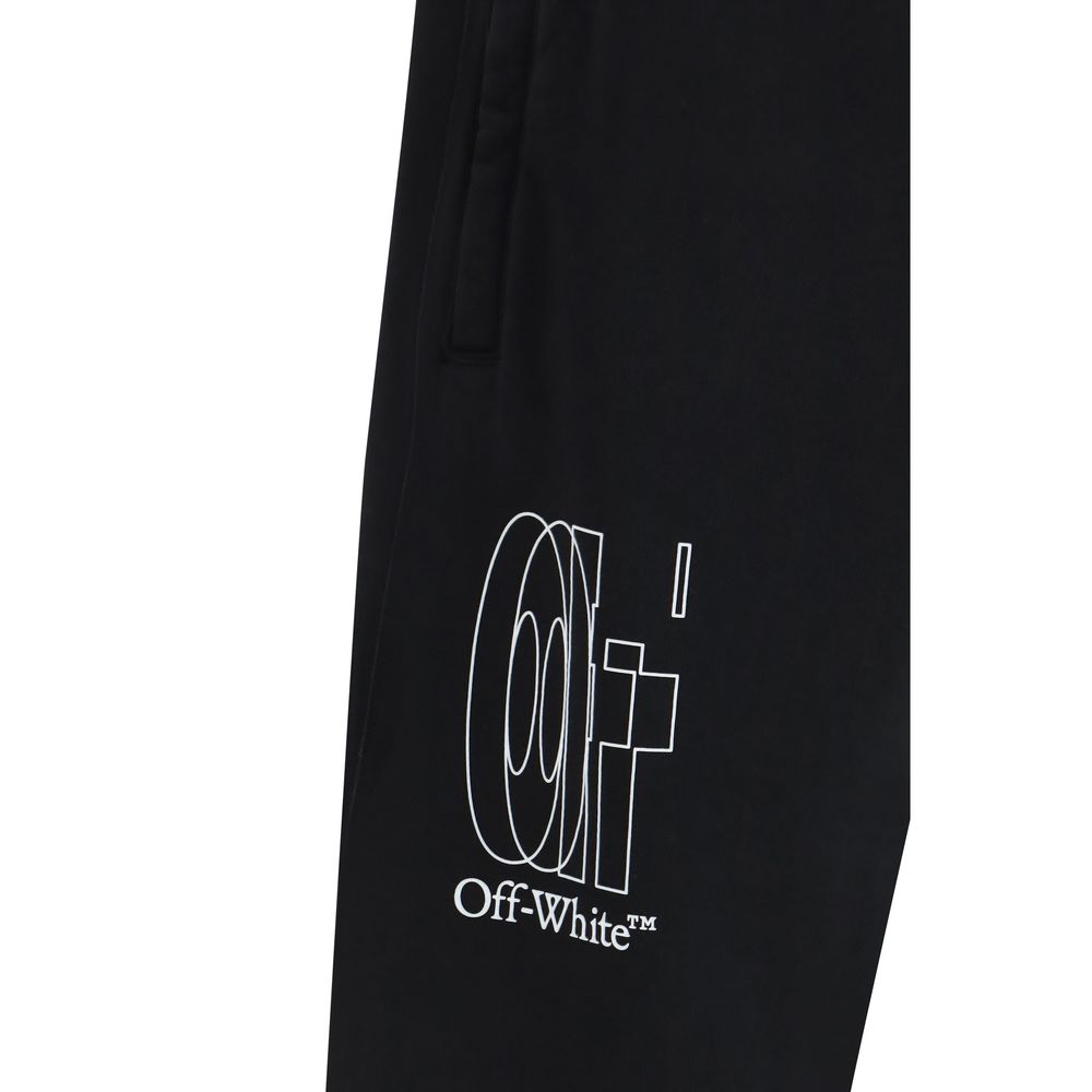 Off-White Black Cotton Joggers (Workout Men's Pants)