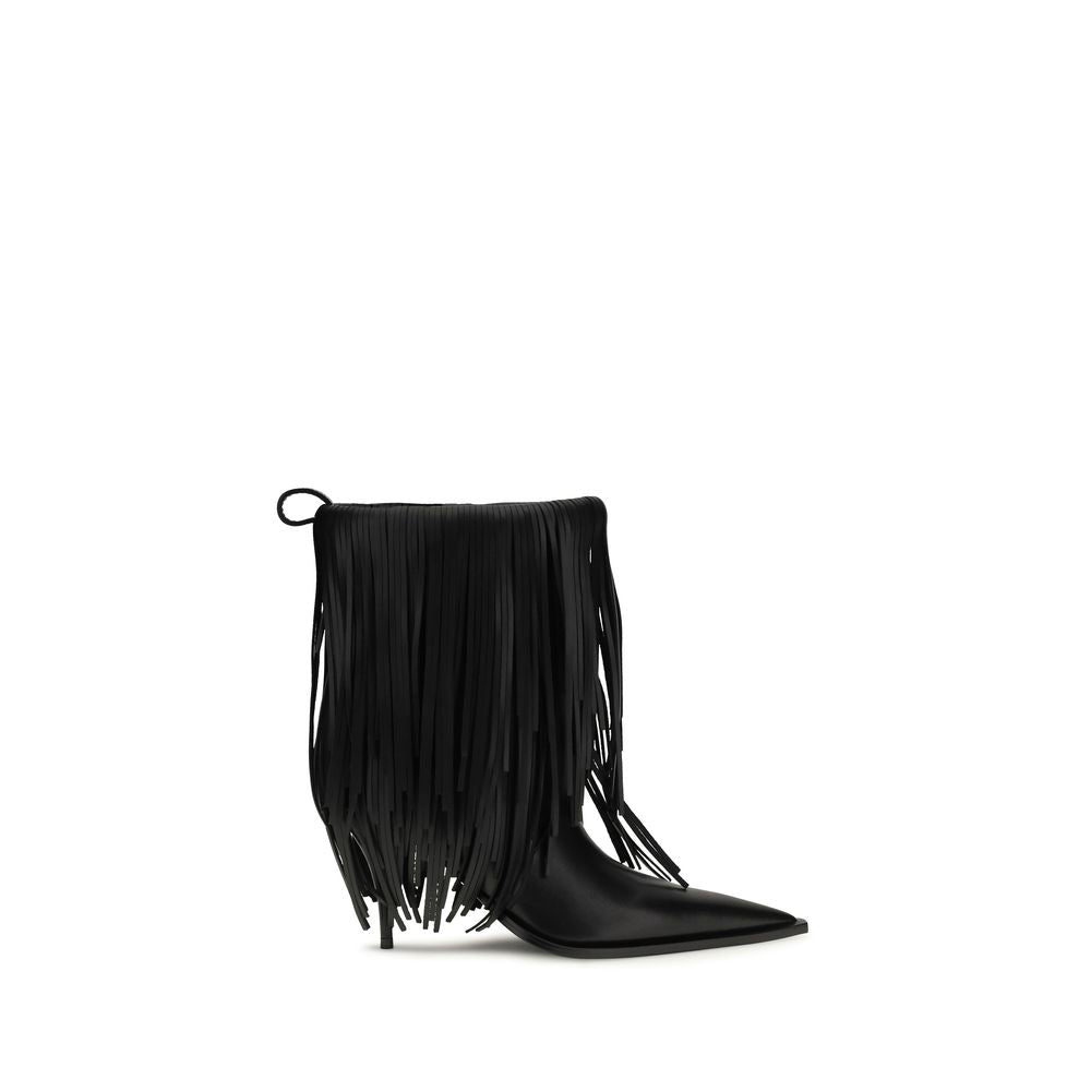 Balenciaga Black Calf Leather Bos Taurus Ankle Women's Boots