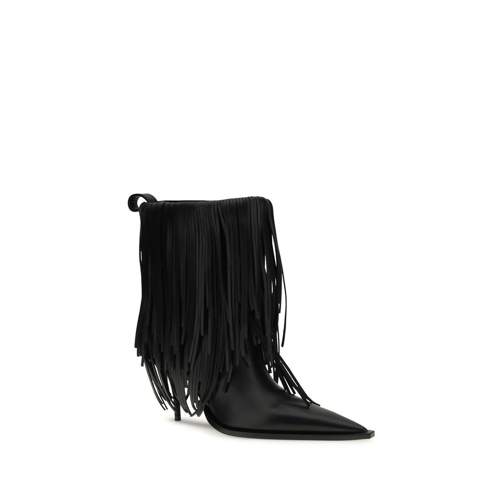 Balenciaga Black Calf Leather Bos Taurus Ankle Women's Boots