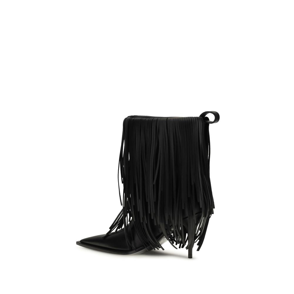 Balenciaga Black Calf Leather Bos Taurus Ankle Women's Boots