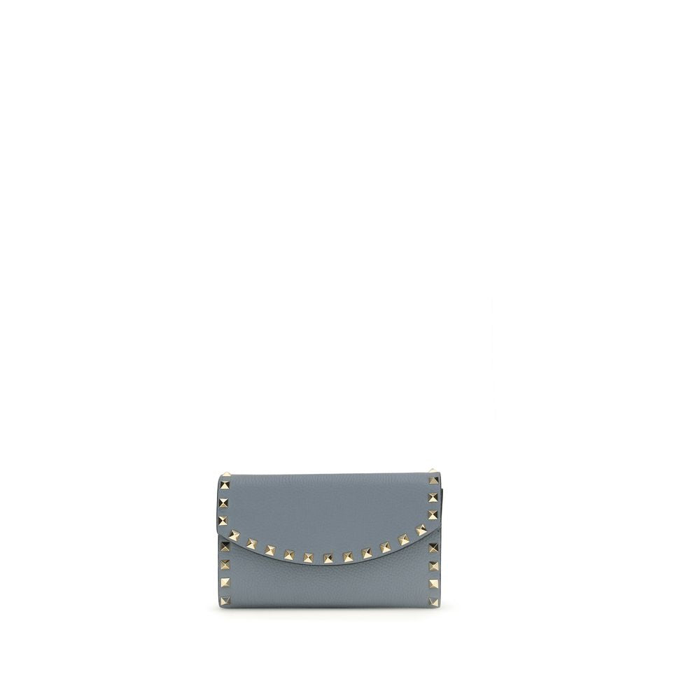 Valentino Garavani Blue Calf Leather Bos Taurus Women's Wallet