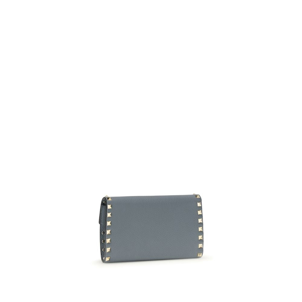 Valentino Garavani Blue Calf Leather Bos Taurus Women's Wallet