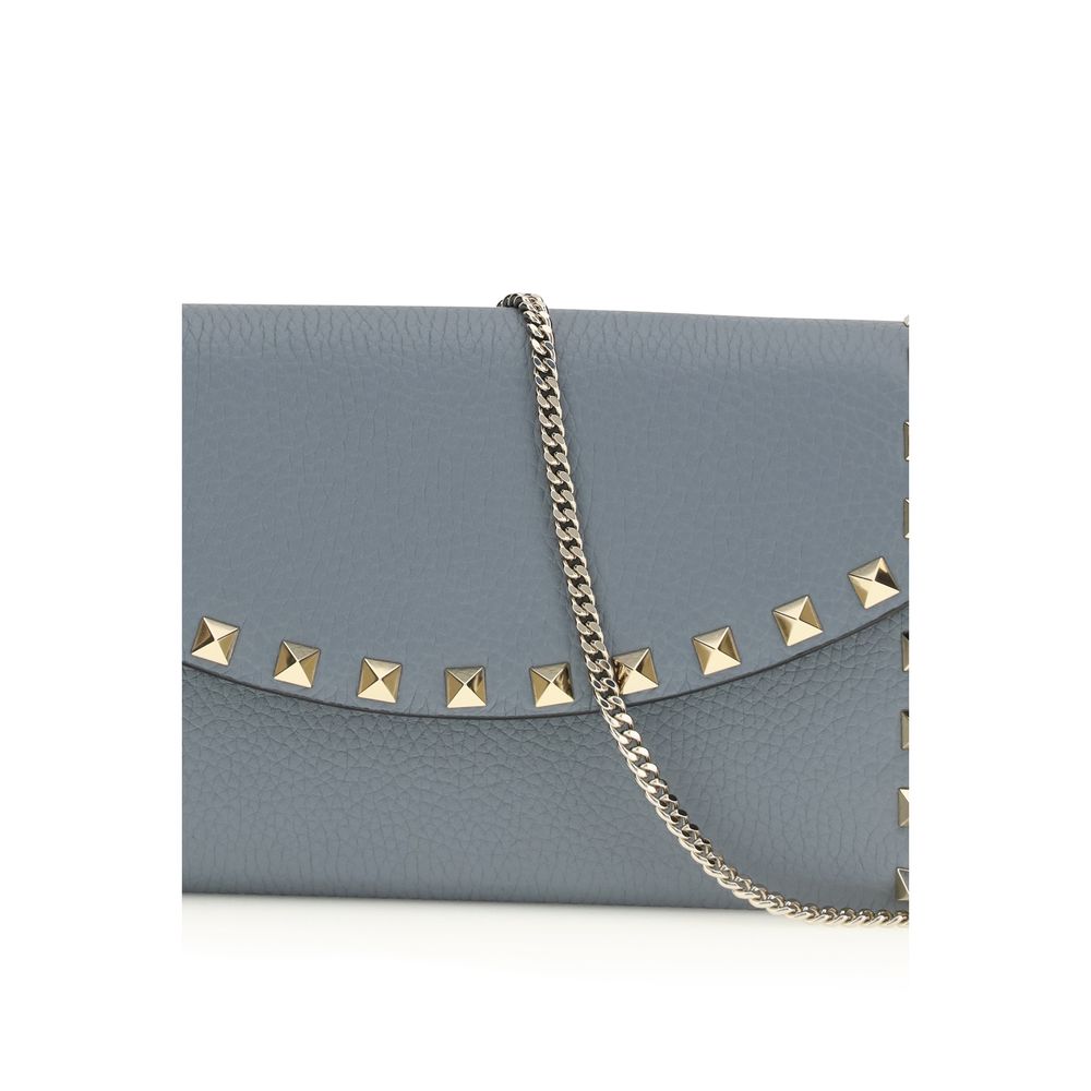 Valentino Garavani Blue Calf Leather Bos Taurus Women's Wallet