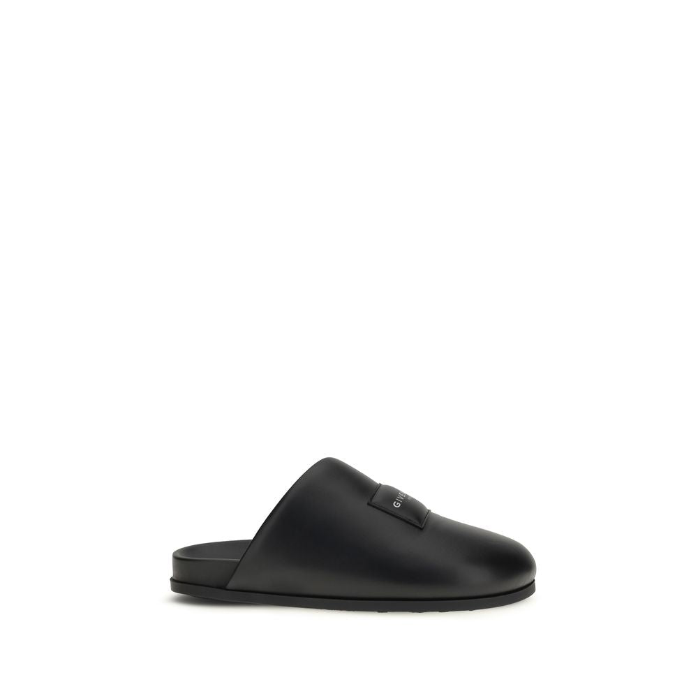 Givenchy Black Calf Leather Bos Taurus Men's Mules