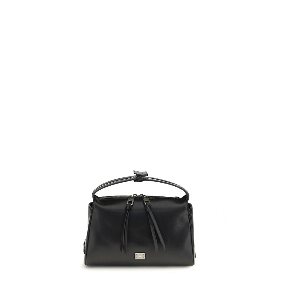 Dolce & Gabbana Black Calf Leather Bos Taurus Men's Handbag