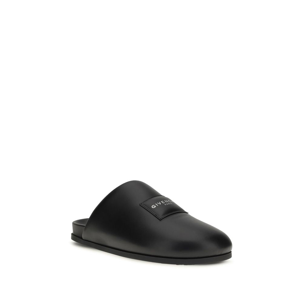 Givenchy Black Calf Leather Bos Taurus Men's Mules