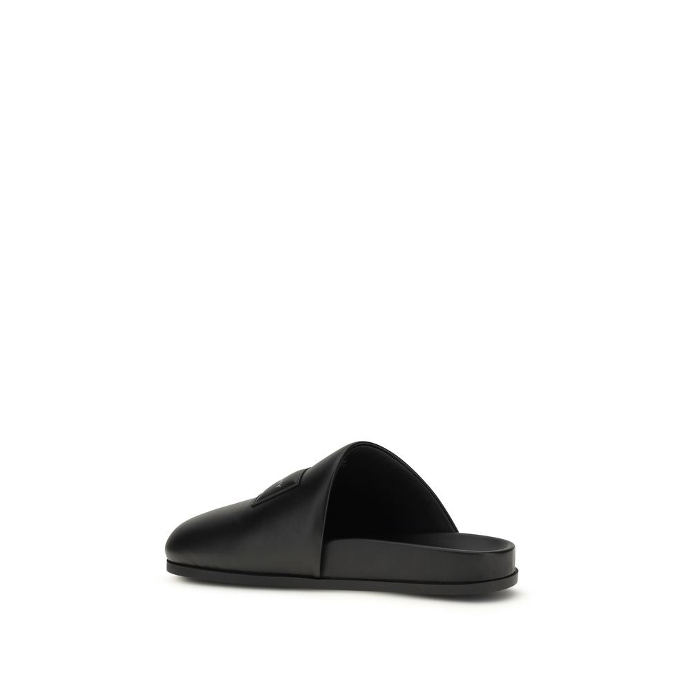 Givenchy Black Calf Leather Bos Taurus Men's Mules