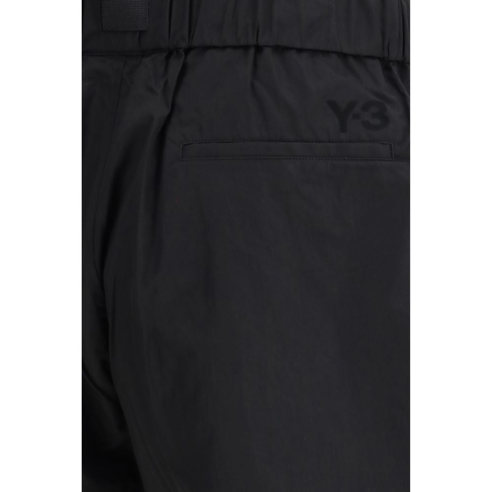 Y-3 Black Cotton Bermuda Men's Shorts