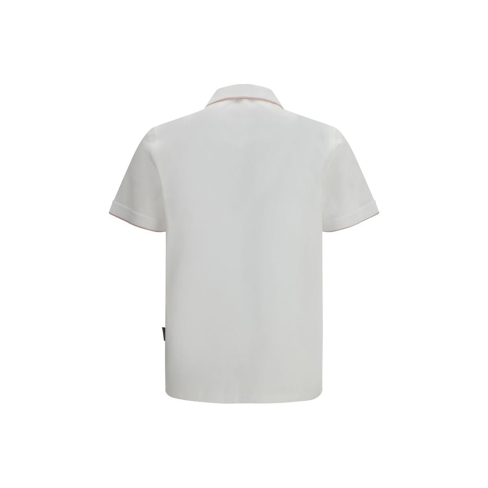 MooRER White Cotton Polo Men's Shirt