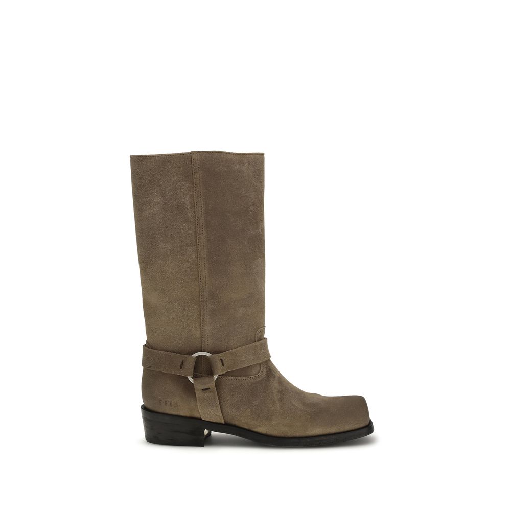 Golden Goose Beige Calf Leather Bos Taurus Lace-Up Women's Boots