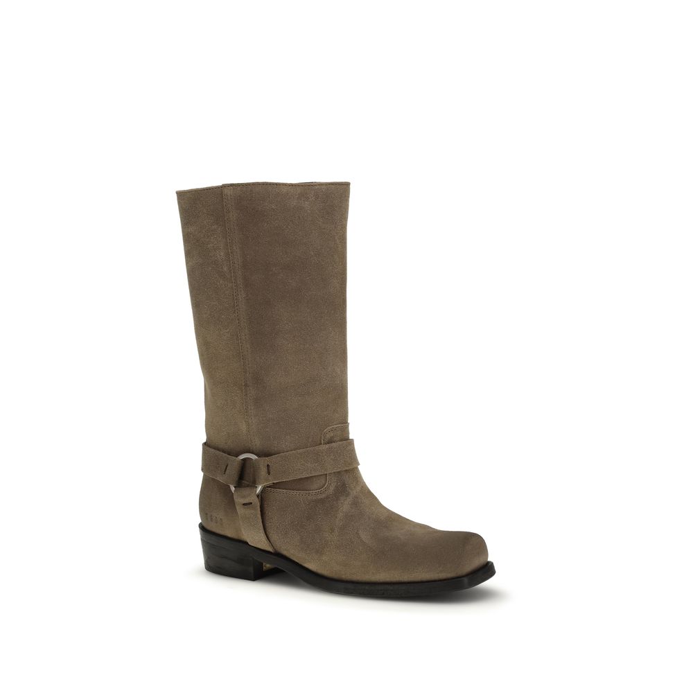 Golden Goose Beige Calf Leather Bos Taurus Lace-Up Women's Boots