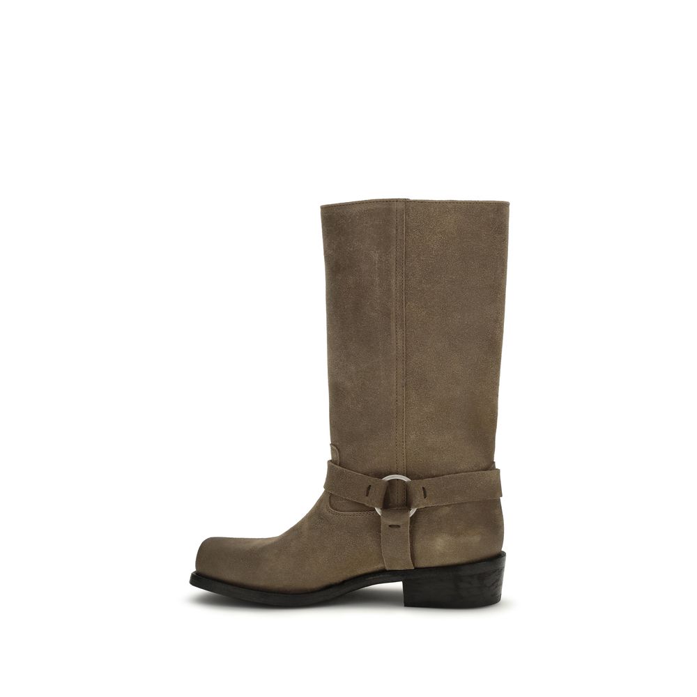 Golden Goose Beige Calf Leather Bos Taurus Lace-Up Women's Boots