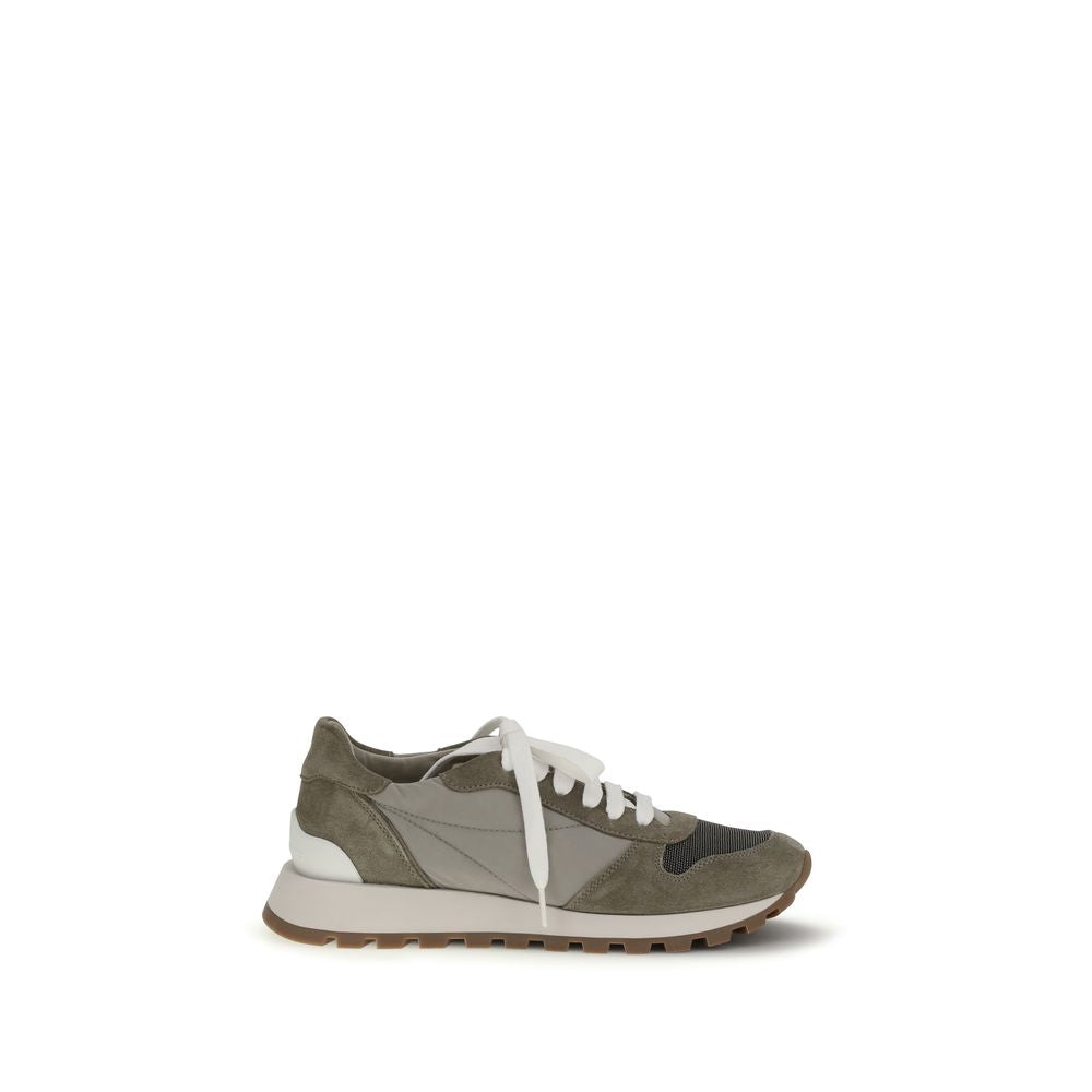 Brunello Cucinelli Bicolor Calf Leather Bos Taurus Athletic Women's Sneakers