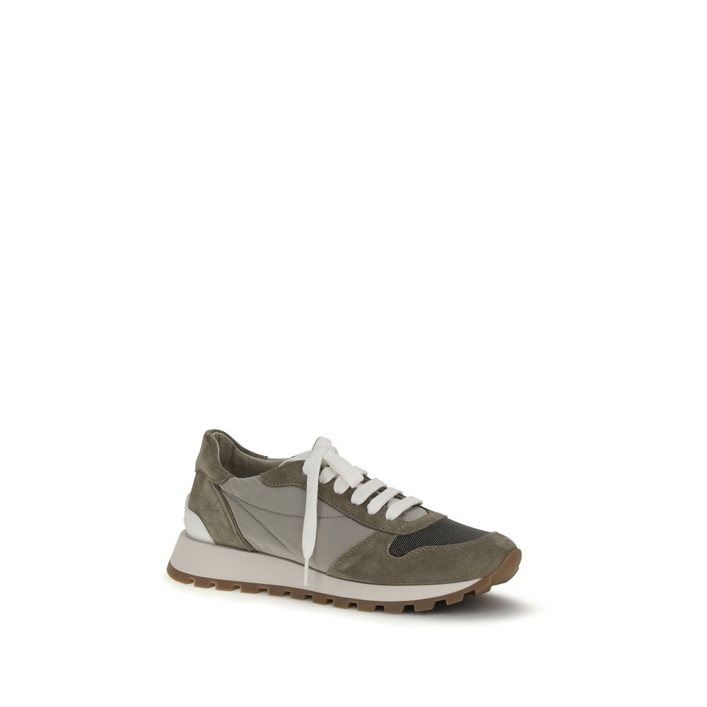 Brunello Cucinelli Bicolor Calf Leather Bos Taurus Athletic Women's Sneakers