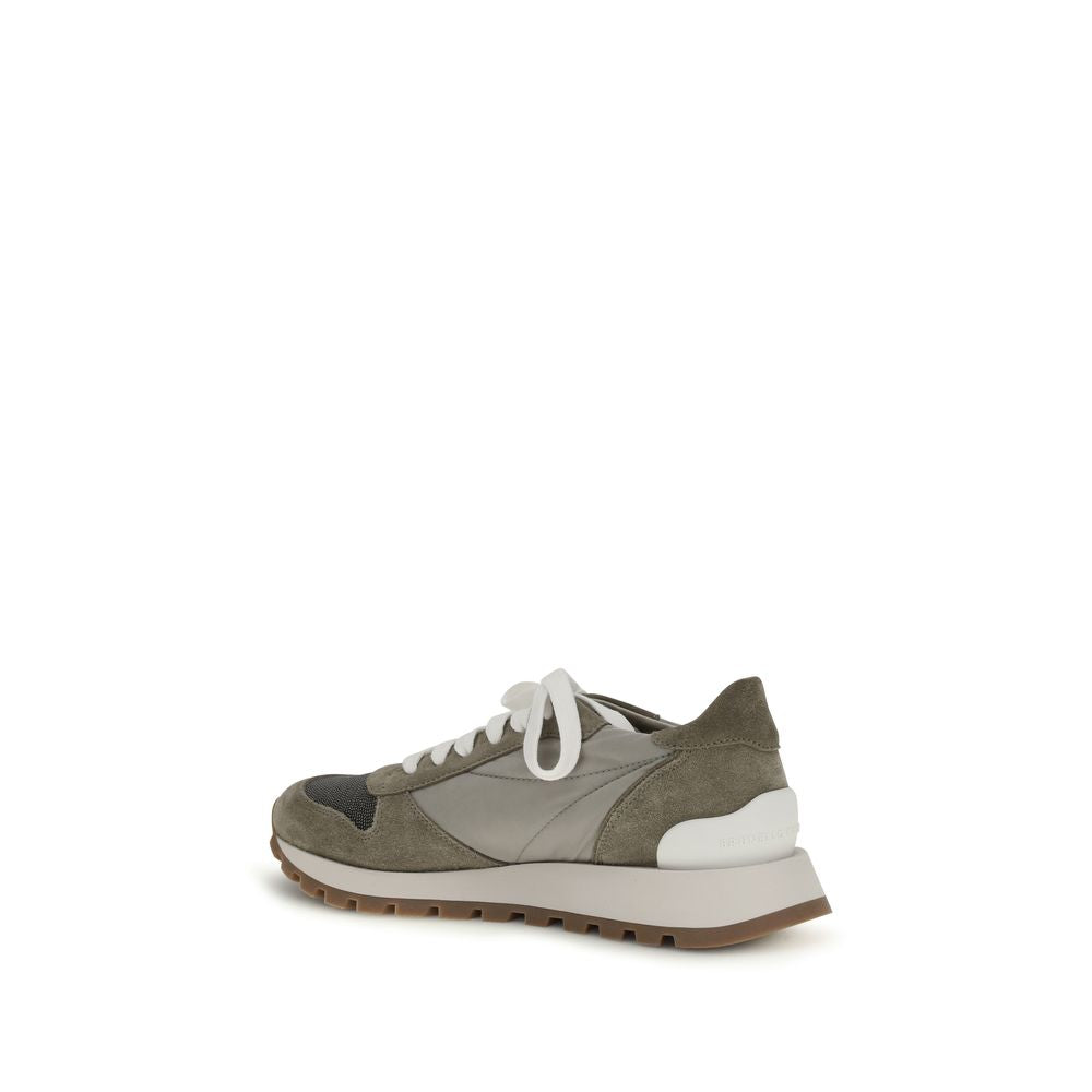 Brunello Cucinelli Bicolor Calf Leather Bos Taurus Athletic Women's Sneakers