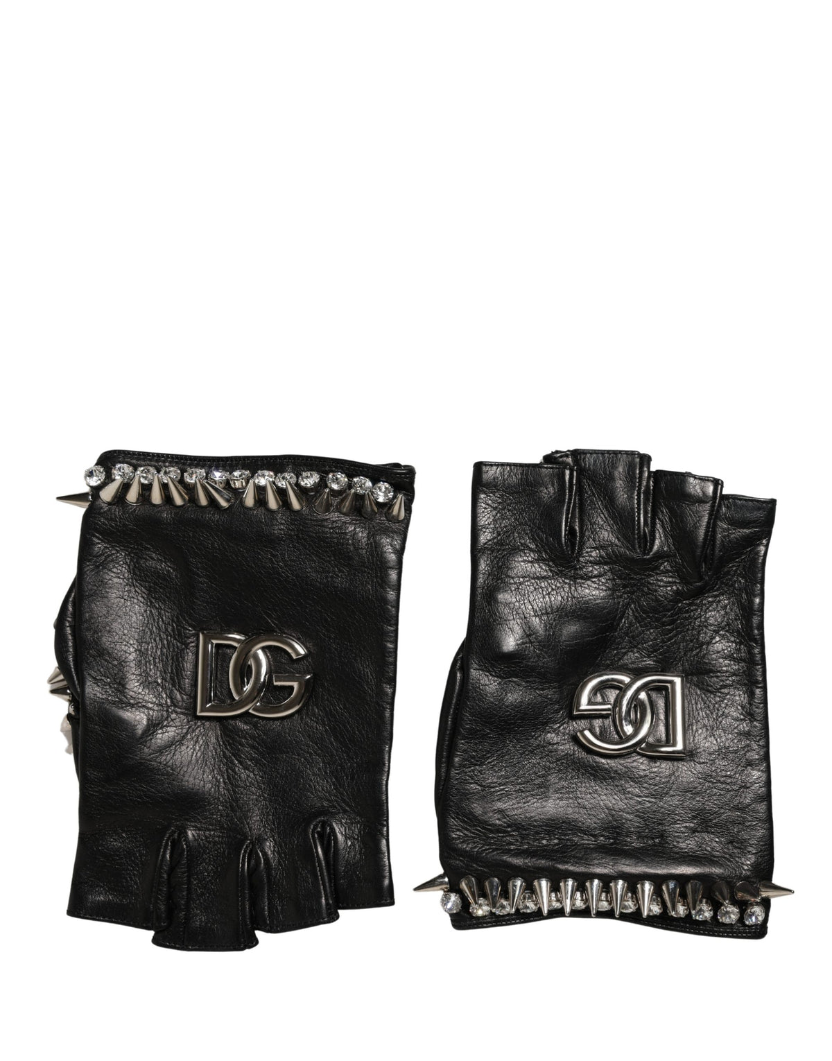 Dolce & Gabbana Women Black Embellished Wrist Length Mitten Women's Gloves
