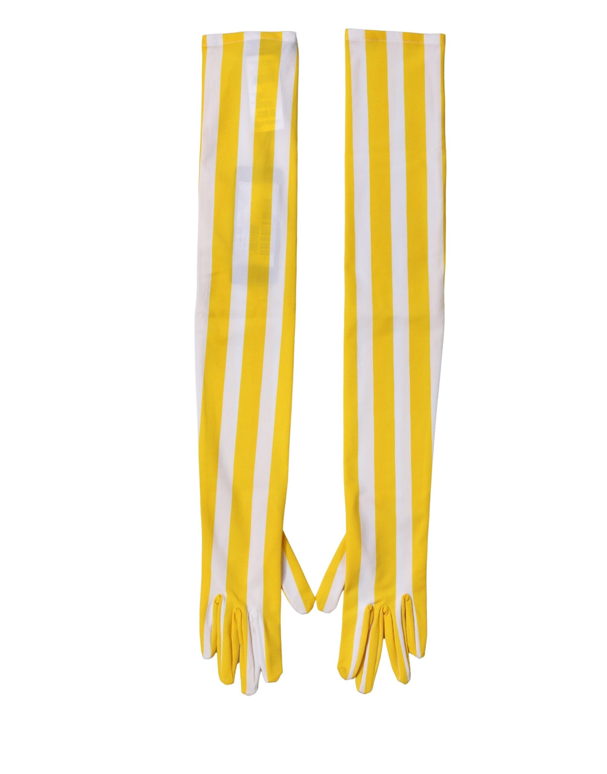 Dolce & Gabbana Yellow White Stripes Nylon Elbow Length Women Women's Gloves