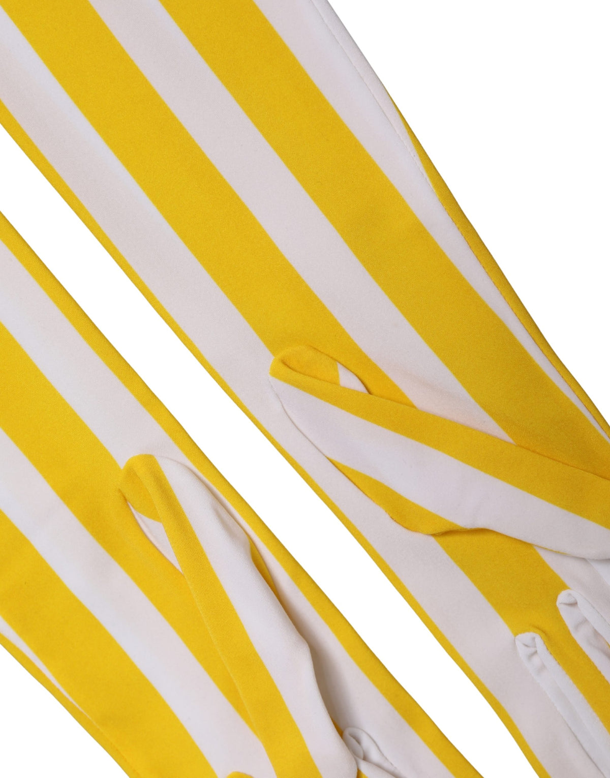 Dolce & Gabbana Yellow White Stripes Nylon Elbow Length Women Women's Gloves