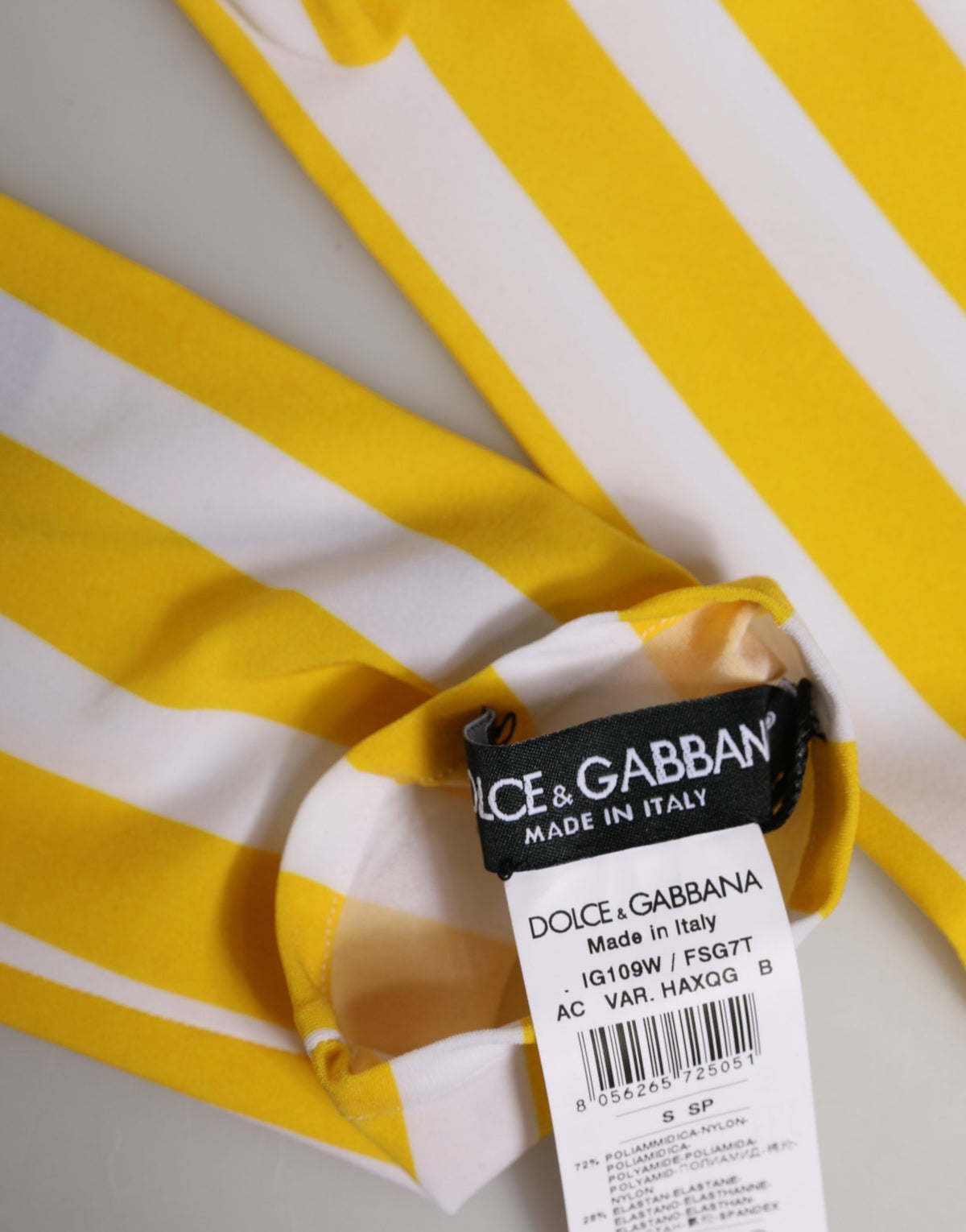 Dolce & Gabbana Yellow White Stripes Nylon Elbow Length Women Women's Gloves