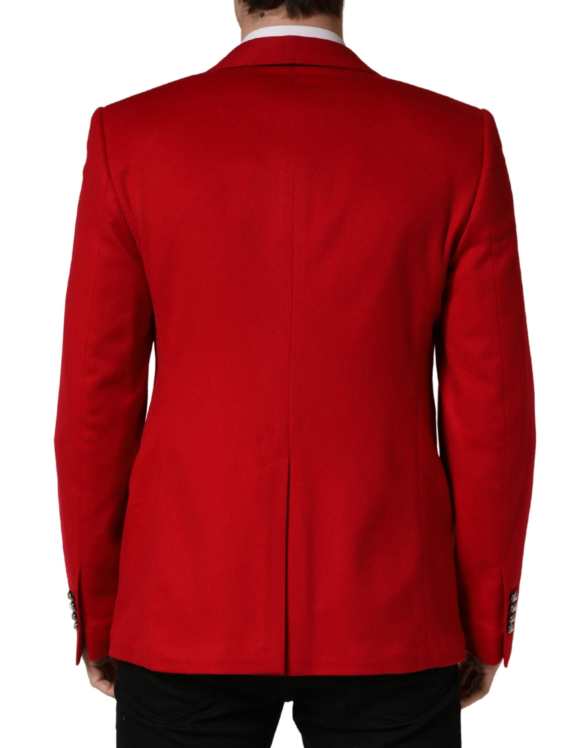 Dolce & Gabbana Red Cashmere Single Breasted Jacket Men's Blazer